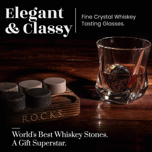 The Connoisseur's Set – Twist Glass &amp; Whiskey Stones | Privilege Collection