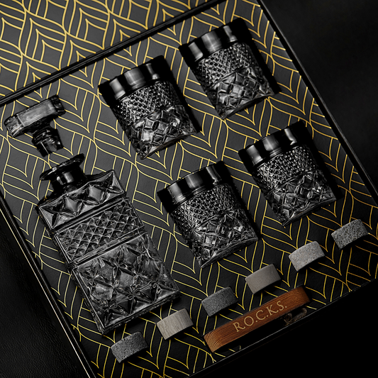 The Whiskey Decanter Gift Set | Eleganter Genuss – Karaffe & Gläser Set mit Kühlsteinen-3
